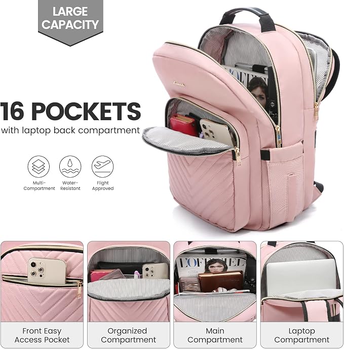 LOVEVOOK Laptop Backpack for Women 18.4 inch, Cute Womens Travel Backpack Purse - Image 2
