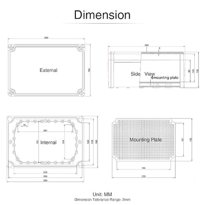 QILIPSU Outdoor Junction Box IP67 Waterproof Project Box ABS Plastic - Image 6