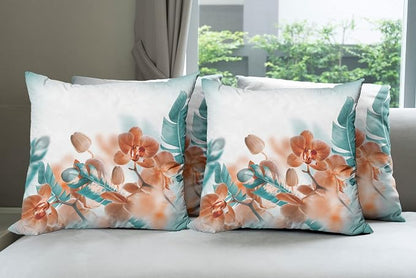 Ambesonne Tropical Throw Pillow Cushion Case Pack of 4, Exotic Orchids Blossom by Ambesonne