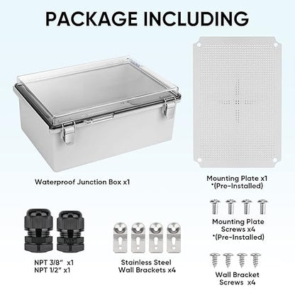 TICONN Outdoor Electrical Box Waterproof, Junction Box IP67 ABS Plastic - Image 6