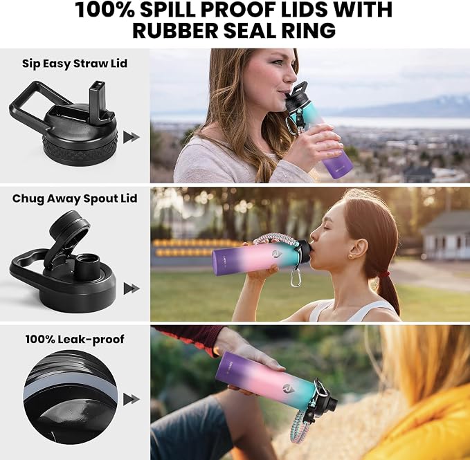 RAYMYLO Insulated Water Bottle 24oz, Triple Wall Vacuum Stainless Steel - Image 4