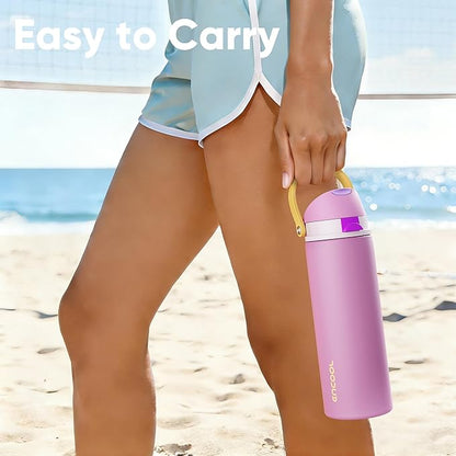 Insulated Water Bottle with Straw - Image 2
