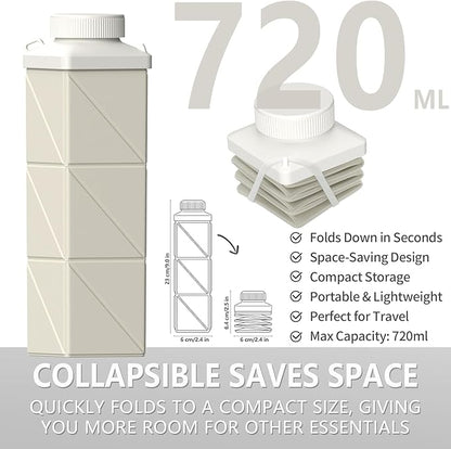 BEAUTAIL Collapsible Water Bottles 24.3oz, Foldable Travel Water Bottle - Image 2