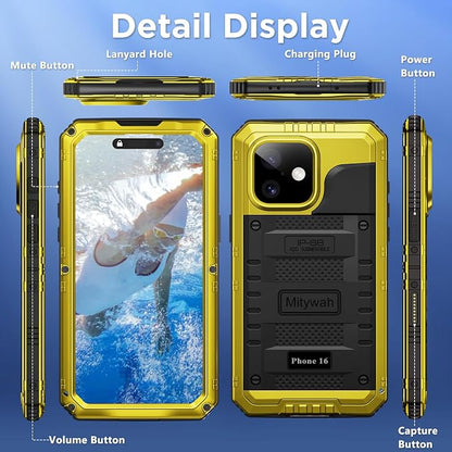 Mitywah Waterproof Case for iPhone 16, Shockproof Heavy Duty Case - Image 8