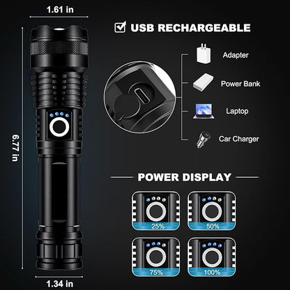 Lylting 4 Pack Rechargeable LED Flashlights High Lumens, 000LM Super Bright - Image 5
