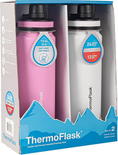 ThermoFlask Stainless Steel Water Bottles 2-Pack - Image 2