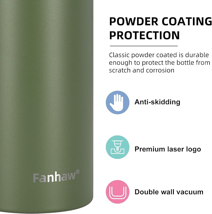 Fanhaw 24 oz Insulated Stainless Steel Water Bottle - Image 4