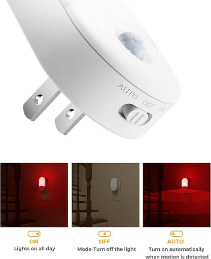 L LOHAS LED Red Night Light Plug in, Motion Sensor Night Light - Image 4