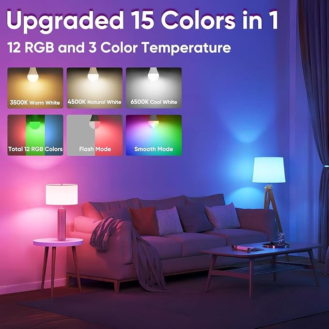 Yochoice Rechargeable Battery Operated Wireless Puck A19 Light Bulb - Image 2