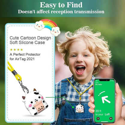 4-Pack Cute Case for AirTag 2/1 Necklace Design, Waterproof Air Tag Necklace - Image 2