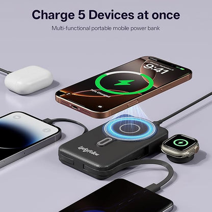 Magnetic Portable Charger Built-in Cables, 10000mAh Fast Charging Wireless - Image 6