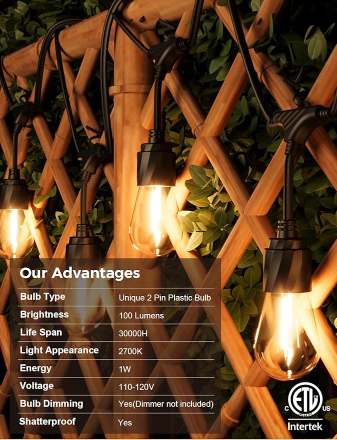 XMCOSY+ 48FT Outdoor String Lights Waterproof - Image 4