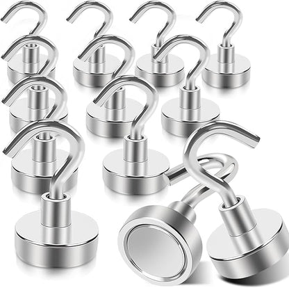 MIN CI Magnetic Hooks Heavy Duty, 35lb+ Strong Magnetic Wall Hooks by MINCIMagnetsManufacturer
