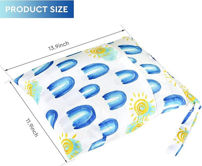 2pcs Waterproof Wet Bags with Two Zippered Pockets, Reusable - Image 2