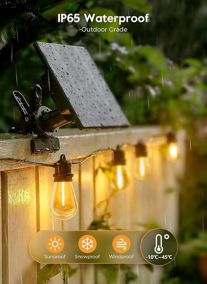 Minetom 100FT Solar-String-Lights-Outdoor-Waterproof, 31+2LED S14 Shatterproof - Image 3
