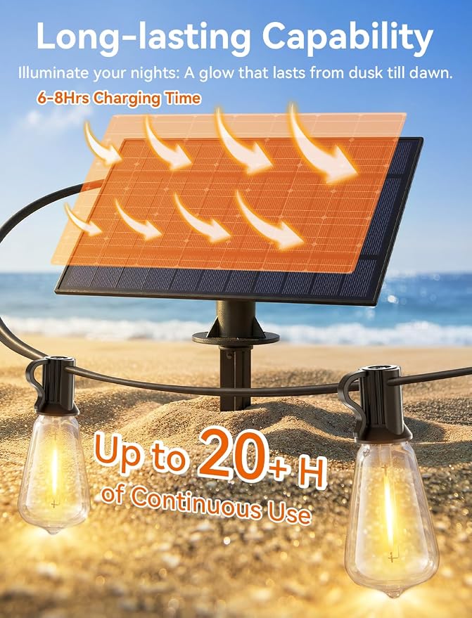 Brightever 75FT Solar String Lights Outdoor Waterproof - Image 3