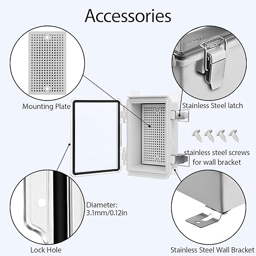 LeMotech Electrical Box, IP67 Waterproof Hinged Clear Cover Stainless Steel - Image 4
