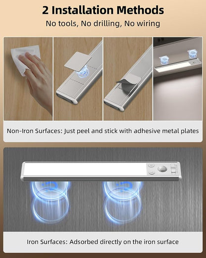 EZVALO 8" Under Cabinet Lighting, 2400mAh Rechargeable Motion Sensor Light - Image 7