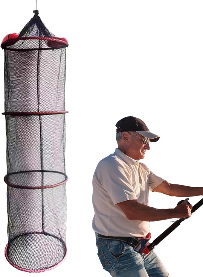 Fish Basket – 25x30cm/25x60cm/25x90cm Nylon, Portable Net Pen, Live Catch - Image 7