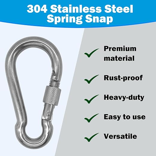 304 Stainless Steel Carabiners -2 inch Heavy Duty, Durable & Rust-Free Clips - Image 2