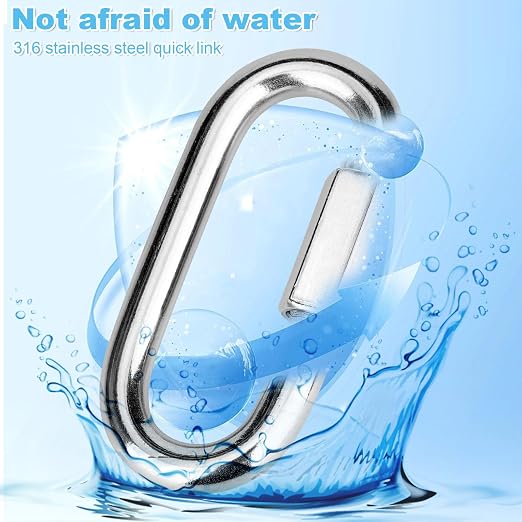 4Pcs 3 Inch 316 Heavy Duty Stainless Steel Screw Chain Quick Links, High - Image 4