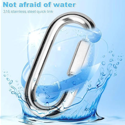 4Pcs 3 Inch 304 Heavy Duty Stainless Steel Screw Chain Quick Links, High - Image 4