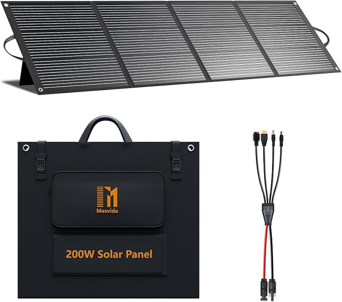 200 Watt Solar Panel IP68 Waterproof ETFE Coating Portable 24V MC4 Output by Mesuvida