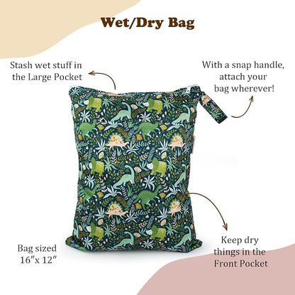 Mama Koala Wet Dry Bags, Portable Washable Reusable Baby Cloth Diapers Bags - Image 2