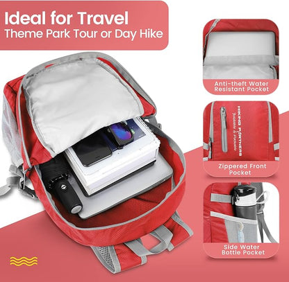 ZOMAKE Lightweight Packable Backpack, 35L Light Foldable Hiking Backpacks Water - Image 3