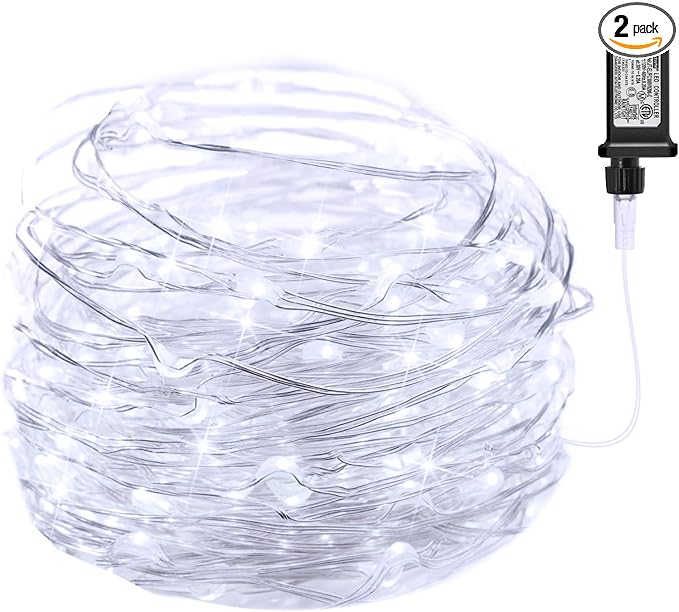 Minetom 2Pack Fairy Lights Plug in, 100 LEDs 33 Feet Firefly String Lights by Minetom