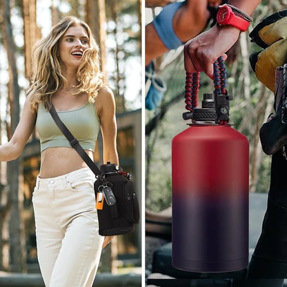 1 Gallon Water Bottle with Straw - 128oz Stainless Steel Water Jug with Sleeve - Image 6
