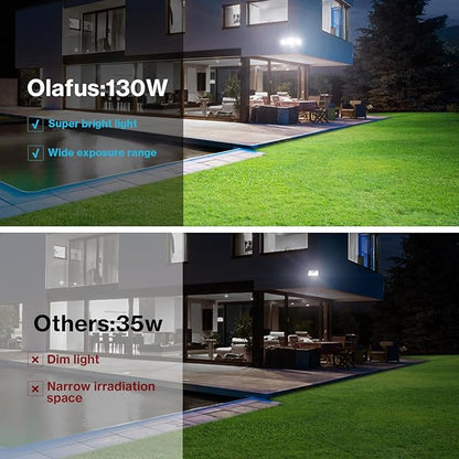 Olafus 130W Flood Lights Outdoor, 13000LM Super Bright LED Flood Light - Image 3