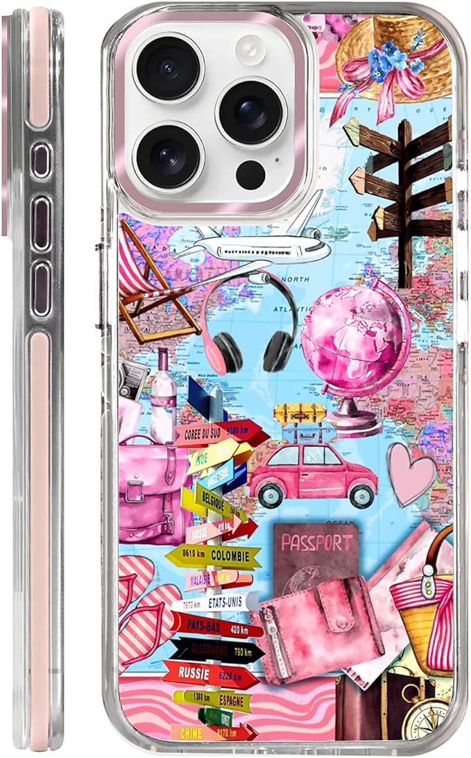 Case for iPhone 15 Pro, Cover Holiday Trip World Map Phone Case Design，for by Toulas