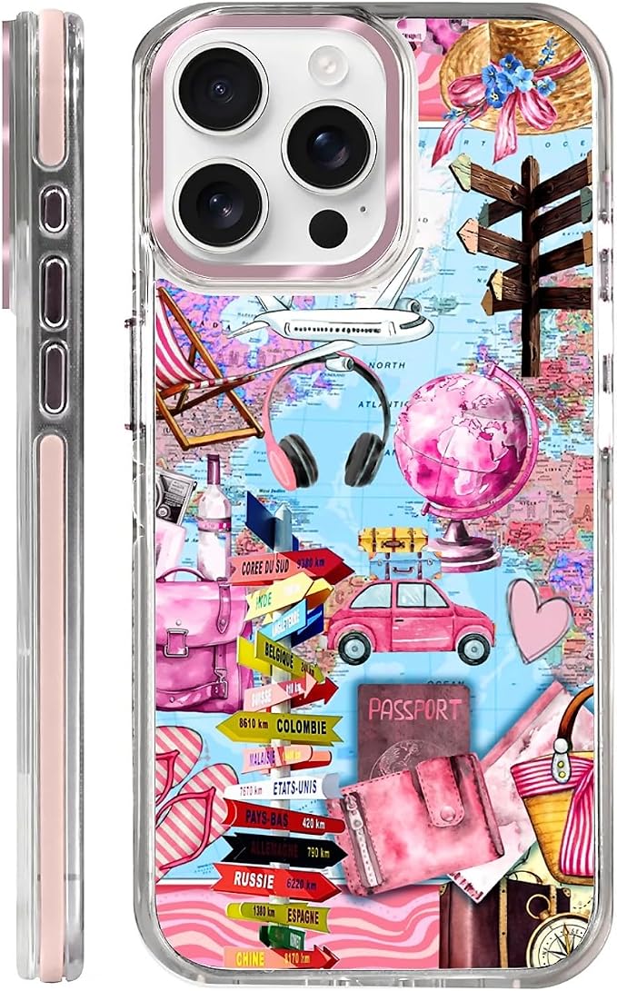 Case for iPhone 14 Pro, Cover Holiday Trip World Map Phone Case Design，for by Toulas