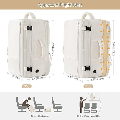 Sinaliy Travel Backpack for Women, Expandable 40L Carry on Flight Approved - Image 3