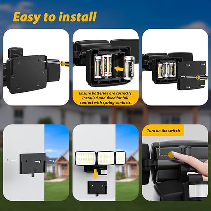 Battery Powered Motion Sensor Outdoor Lights, 1500LM Flood Lights IP65 - Image 6