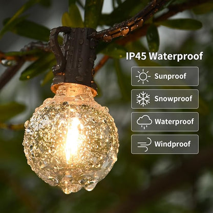 100ft 2-Pack Outdoor String Lights, Dimmable G40 LED String Lights - Image 4