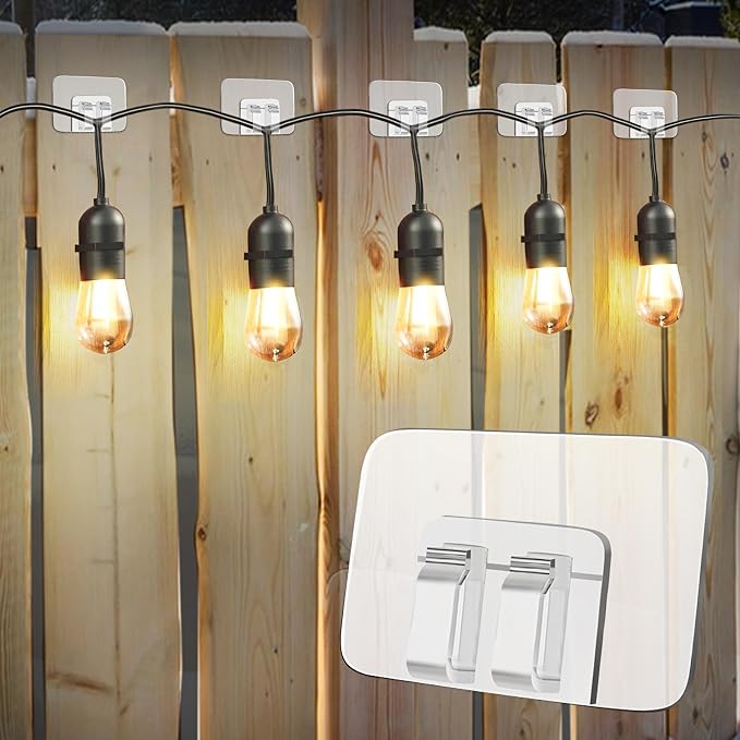 Hooks for Outdoor String Lights Clips: Heavy Duty Cable Clips by Unknown