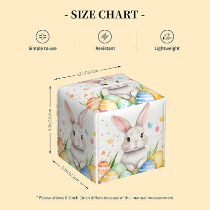 Tissue Box Cover Square, Cute Easter Rabbit and Eggs Tissue Box Holder - Image 2