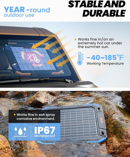 BALDR 12V Solar Battery Charger, 13W Waterproof Dual Sided Battery Maintainer - Image 5