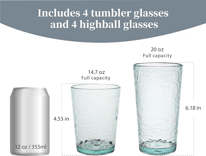 KLIFA- NICE- 14.7 & 20 ounce, Acrylic Tumbler & Highball Drinking Glasses - Image 2