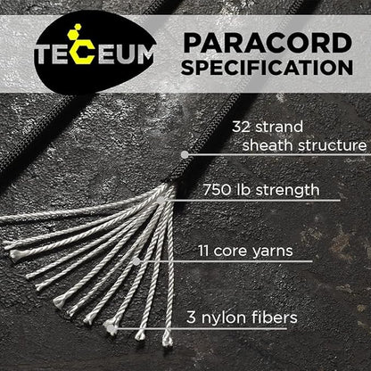 TECEUM 5/32" Paracord Rope 1000 – 1000ft / 200ft / 100ft / 50ft – Tactical - Image 2