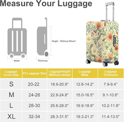 ANNA QUEEN Floral Botanical Luggage Cover, Vintage Flower Suitcase Protector - Image 4