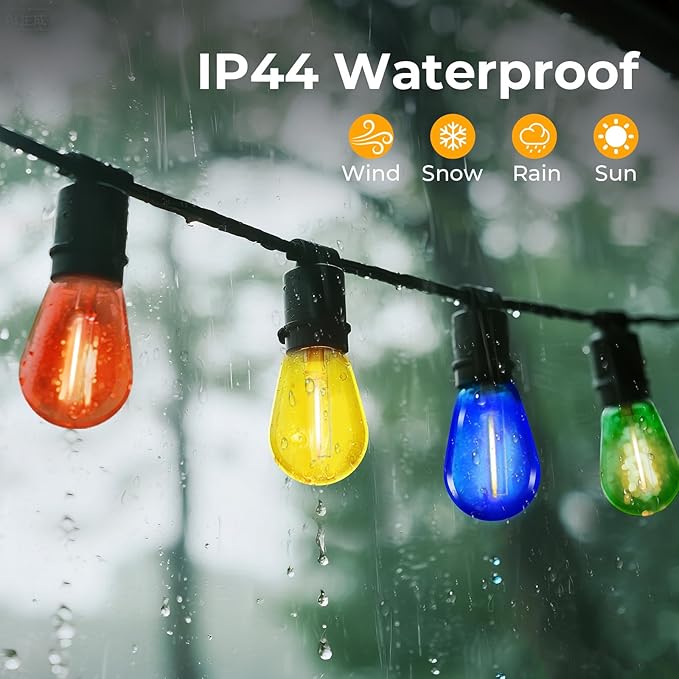 GvvooHome 15 Pack S14 Colored LED String Light Bulbs, 1W Plastic Shatterproof - Image 7