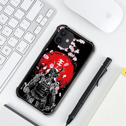 for iPhone 12/12 Pro Case, Sakura Japanese Samurai Pattern Graphic Design Girl - Image 2