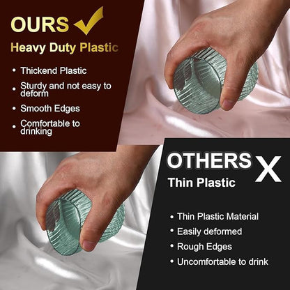 Lueumxc 40 Pack Plastic Ribbed Wine Glasses, 14Oz Origami Disposable Wine - Image 3