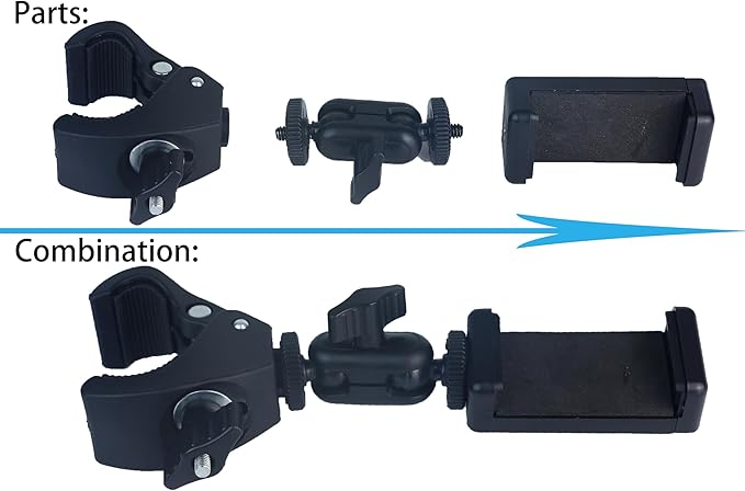 Phone Holder with Clamp for Golf Cart Universal Phone Mount Holder for Bicycle - Image 4