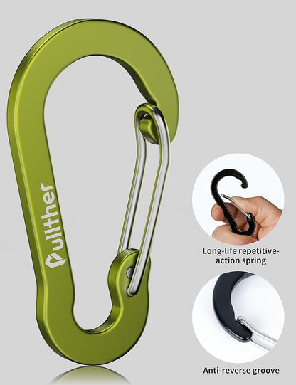9PCS Carabiner Keychain Clip, 2.7" Large Aluminum Carabiner Clips - Image 4