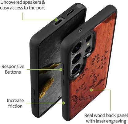 Carveit Magnetic Wooden Case for Samsung Galaxy S26 Ultra Case 2026, TPU - Image 6
