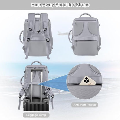 Sinaliy Travel Backpack for Women & Men, 40L Carry-On, 17-Inch Laptop, - Image 3